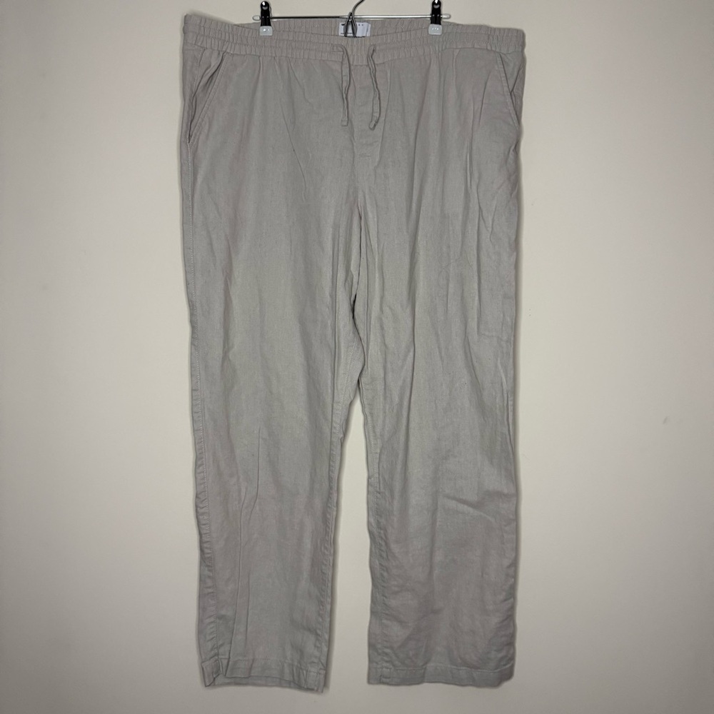 ASOS Lagenlook Beach Linen Cotton Blend Coastal Grandma Comfy Straight Leg Pants